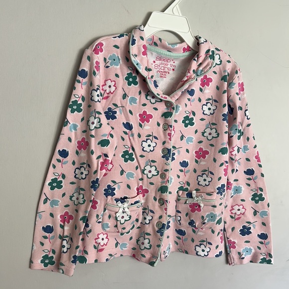 "Sleep in the Stars" 🌟 Floral Pink Pajama Set Size 7/8 - Picture 2 of 11